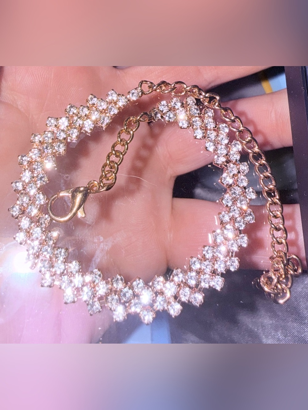 New Rose Gold Plated Tennis Bracelet with 1.2CT Moissanite